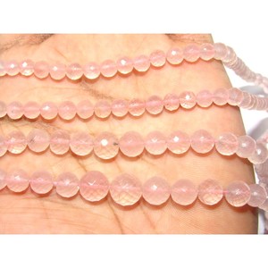 Perles de pierres précieuses de quartz rose de forme ronde à facettes de haute qualité pierre naturelle pour la fabrication de bijoux - Product Image 5
