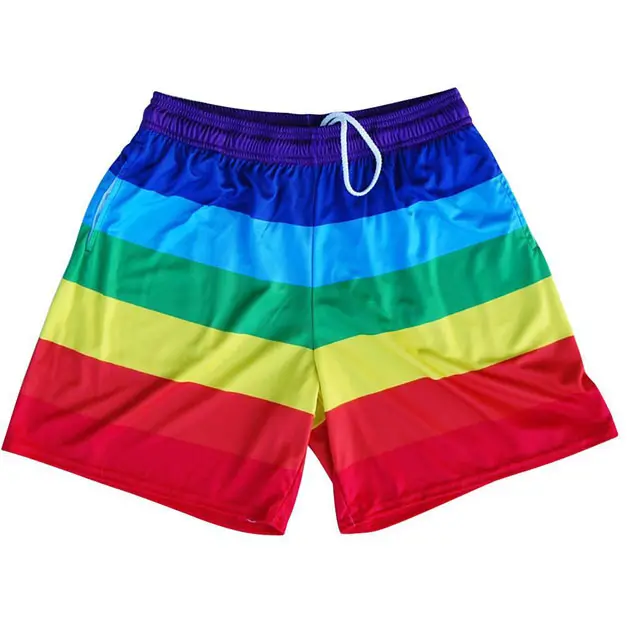 2017 Regenbogen Streifen Muster Strand Shorts Mode/Regenbogen Farbe Streifen Paar Board Shorts/maßge schneiderte Regenbogen Junge Strand Shorts
