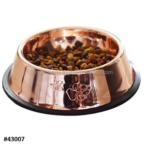 Stainless Steel Dog Bowl With Decorative Wrought Iron <b>Stand</b> - Product Image 2