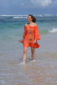 Robe de plage élégante à volants pour femmes, en broderie florale, décontractée, style bohème, une pièce, Cover-Up, Kaftan, tunique, vêtement de plage, nouvelle collection - Product Image 4