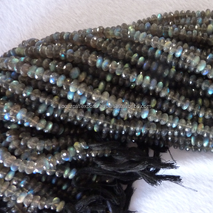 Blue Flash Power Fine couleur coupe Labradorite ronde breloques à facettes perles en vrac pour la fabrication de bijoux - Product Image 1