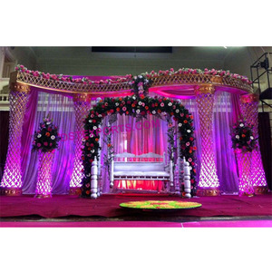 ชุดคริสตัล Plazo เวทีงานแต่งงานแบบเอเชีย,ผู้ผลิตเวทีคริสตัลไฟเบอร์งานแต่งงานล่าสุด - Product Image 1