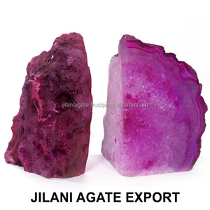 Sujetalibros de ágata Rosa natural, soporte para libros de cristal para decoración de mesa de oficina - Product Image 2