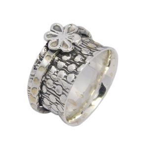 Nouvelle tendance solide 925 argent Sterling Spinner éternité Vermeil anneaux bijoux en argent à la mode pour le cadeau de mariage des femmes - Product Image 1