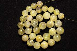 Cuentas de piedras preciosas sueltas de forma redonda Lisa de Cuarzo rutilado dorado Precio por quilate Fabricación de joyas Calidad increíble natural - Product Image 3