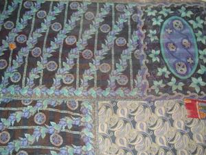 لحاف بوهيمي عتيق من kantha الهند غطاء سرير مفرش سرير طقم مفارش سرير بوهيمي رمي لحاف منسوج يدويًا