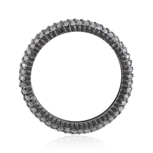 Pave Diamonds hecho a mano banda de plata anillo de moda joyería - Product Image 3