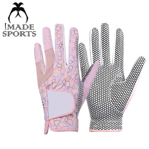 Gants de golf pour femmes de qualité supérieure imprimés avec logo personnalisé cuir Cabretta et tissu de haute qualité pour le sport utilisation main gauche - Product Image 4