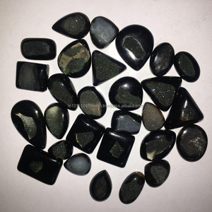 AAAAA Qualité Naturel Noir Druzy Agate Cabochon Lâche Pierres Précieuses Tranche Mélange Formes Différentes Tailles De 9mm à 20mm - Product Image 1