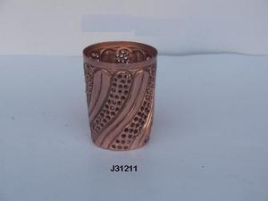 Votive en forme de V en aluminium de vente chaude avec des motifs coupés à la main dans une finition en cuivre bicolore disponible dans une autre finition également - Product Image 3