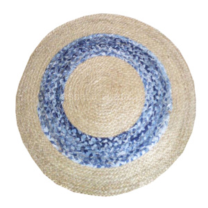 Alfombra de yute para exteriores, alfombra antideslizante ecológica hecha a mano para sala de estar, alfombras redondas de yute y mezclilla de oración de India - Product Image 3