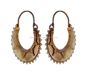<b>Small</b> Women <b>Earring</b> Indian Jewelry Gold Brass <b>Hoop</b> <b>Earring</b> - Product Image 2