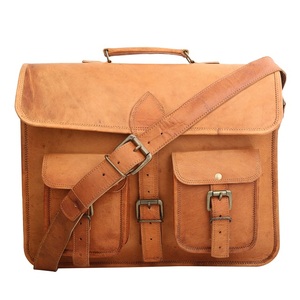 Natural Real Goat Leather <b>Laptop</b> 15 Inch Office Use <b>Messenger</b> <b>Bag</b> - Product Image 1