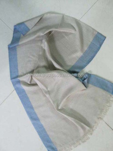 Estola chal con estampado de viscosa 100% para adultos primavera verde Web Color rayas patrón geométrico estilo liso para chales - Product Image 3