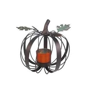 Portavelas votivo con luz de té de calabaza de Metal - Product Image 1