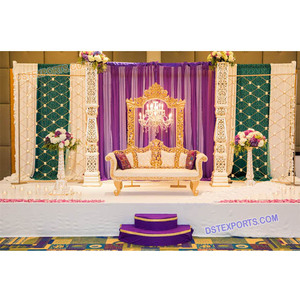 Conjunto de sofá tallado para escenario de boda, conjunto de decoración de escenario para boda - Product Image 1
