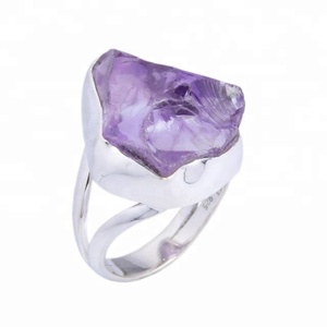 แหวนพลอยอเมทิสต์หยาบสีอเมทิสต์925แข็งเครื่องประดับเงินสเตอร์ลิงแหวนเวอร์เมียลสำหรับนิรันดร์ - Product Image 1
