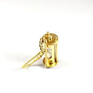 Nautical Marine <b>Sand</b> <b>Timer</b> Keychain Small Brass Keyholder with Brass Loop for Promotions & Carabiners-KC739 - Product Image 1