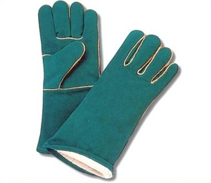 Gants de soudage du cuir, renforcés vert, résistants à la chaleur, gants à main/soudeurs, 12 pièces - Product Image 6