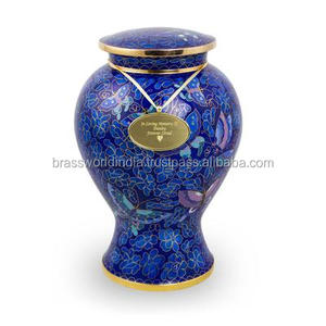 Urna Funeraria de Metal Estilo Americano con Diseño de Aves en Cloisonné - Product Image 3