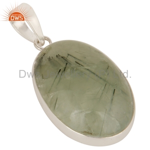 Prehnite Gemstone Designer Pendentif en gros Sterling Fine Silver Pendentif Bijoux Dainty Collection - Product Image 2