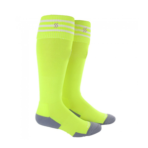 Green <b>Knee</b> <b>High</b> Sports Socks Men Knitted Solid Color With Logo On Cuff For Soccer Jacquard Knitted Sports Socks - Product Image 4