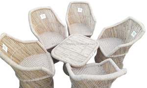 Juego de comedor de bambú para exteriores, 5 sillas, mesa de centro, restaurante, sala de estar, muebles ecológicos, novedad de Primavera de 2021 - Product Image 3