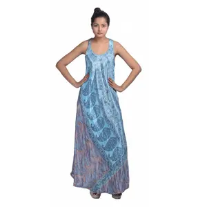 Unique Fresh Handmade Designer Ladies Wear Silk Sleeveless Maxi Dress