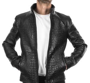 แจ็กเก็ตหนังแพะแท้สไตล์นักขี่มอเตอร์ไซค์แจ็คเก็ตแฟชั่นหนังแท้แบบคลาสสิก - Product Image 2