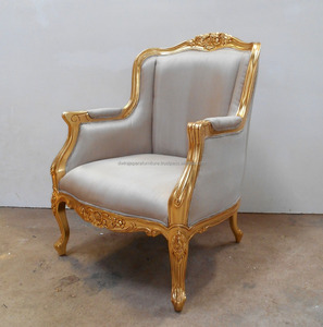 เก้าอี้ไม้มะฮอกกานีโบราณ ลายทอง สำหรับห้องนั่งเล่น - Product Image 3