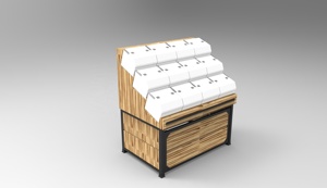 Espositore per Riso in Acciaio e Legno, Scaffale per Alimenti Sfusi in Supermercato - Product Image 6