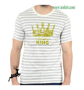 Tri mélange En Gros De Haute Qualité plaine blanc à manches courtes unisexe en vrac t-shirt à rayures en coton polyester recyclé t-shirt - Product Image 2