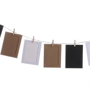 批发价格便宜的3英寸纸框带夹子壁式相框DIY挂画相册用于婚礼家居装饰
