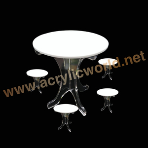 Mesa de comedor cuadrada de acrílico, Cubo de estilo de cristal transparente, silla de escritorio de acrílico - Product Image 4