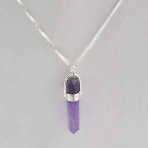 Pencil Amethyst Chakra Silver Pendant <b>Jewelry</b> Personalized 925 Sterling Silver Girl's Enamel Pendant <b>Charm</b> Sterling Silver 925 - Product Image 2