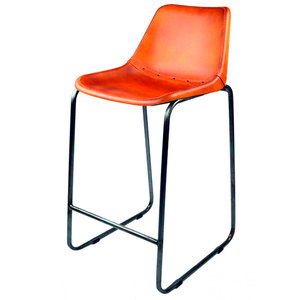 Taburete de Bar industrial de cuero y hierro de nuevo estilo - Product Image 4