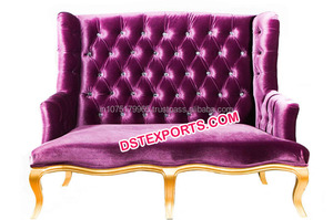 แต่งงานหนัง Tufted โซฟาแต่งงานหนังผนังเวทีดอกไม้งานแต่งงานผนัง - Product Image 3