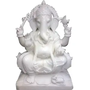 Statue en marbre Ganesha de seigneur des étoiles, Statue en marbre blanc, ganpati ji, acheter du marbre, ganch JI MOORTI en ligne