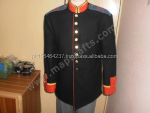 Nouvelle usine 100% laine tissu haute qualité imperméable réfléchissant unisexe prussien tunique manteau - Product Image 2