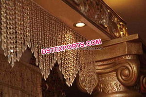 Décoration de scène de mariage indien moderne en or paisley, légère - Product Image 2