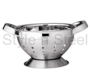 หมัดกลมที่ใช้ในการตึงเครียดอาหารเช่นพาสต้าหรือข้าวหรือเพื่อล้างผักและผลไม้กระชอนสแตนเลส - Product Image 1