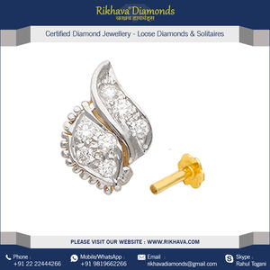 Meilleur diamant Rikhava de vis de goupille de nez d'or jaune indien de mode de JWELERY-de haute qualité au prix - Product Image 2