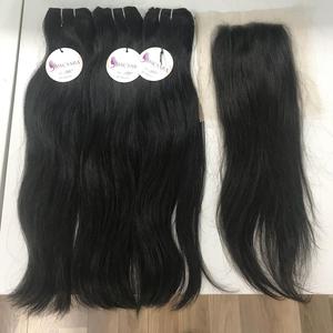 Cabello vietnamita liso con cierre Tamaño 4 by4 y tamaño 5 por 5 Cabello vietnamita Virgen sin procesar - Product Image 2