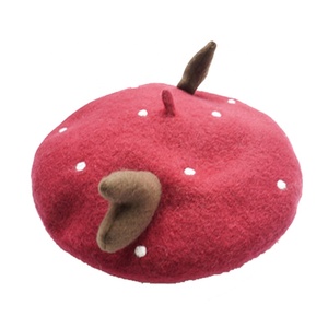 Chapeau d'hiver personnalisé 100% laine Béret de Noël Chapeaux Casquettes Béret en gros pour femmes - Product Image 3