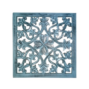 Panneau mural sculpté floral en MDF carré de luxe pour décor de chambre à coucher et de bureau Mandala décoratif en bois oeuvre en gros - Product Image 5