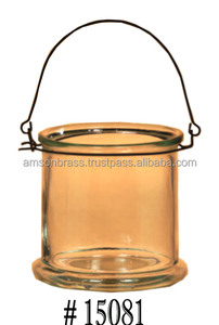Bougeoir votif suspendu en fer doré en métal au design traditionnel - Product Image 2