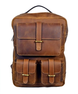 Latest Men's Genuine <b>Leather</b> Backpack with Vintage Style for Daily Outdoor Usage and <b>Laptop</b> Storage Polyester Lining - Product Image 2