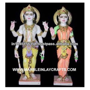 Pure Marble Standing Vishnu Laxmi Idols - Product Image 1