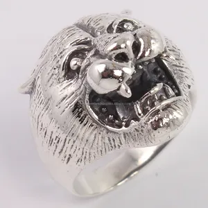 Pria Perhiasan 925 Sterling Silver Padat Tiger Head Biker Jari Menakjubkan Cincin Ukuran