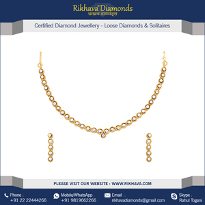 Conjunto de collar de diamantes de oro amarillo de 18kt, joyería para mujer, joyería de moda, pendientes, collares, pendientes para mujer - Product Image 5